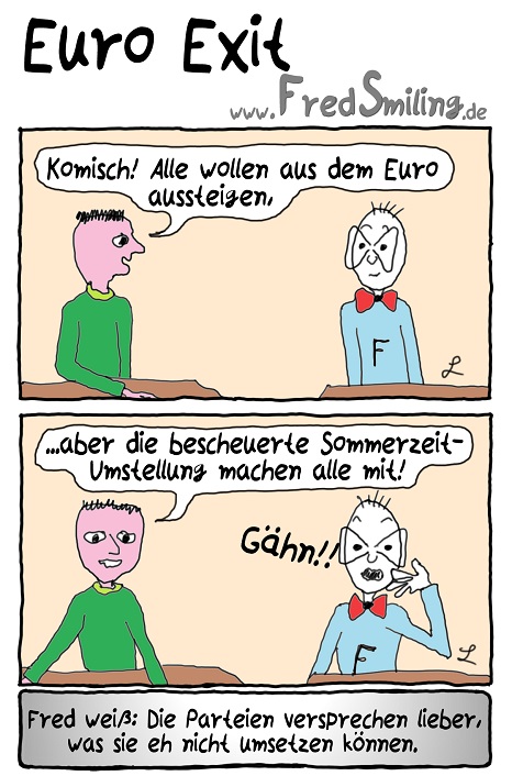 FredSmiling Comic Spass euro-exit